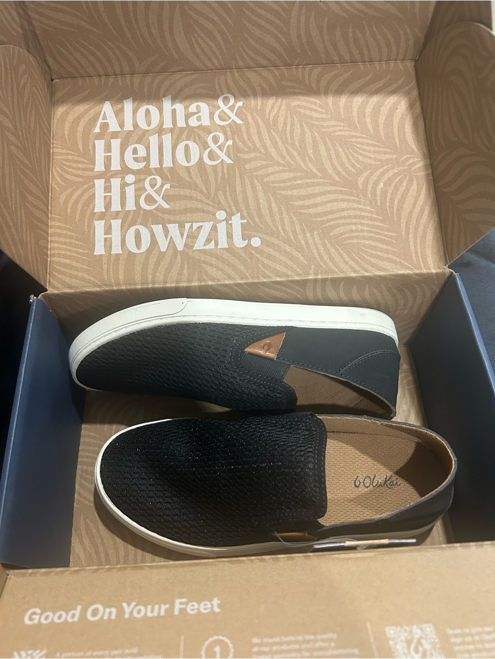 Olukai Women’s Black Slip-On Casual Shoe